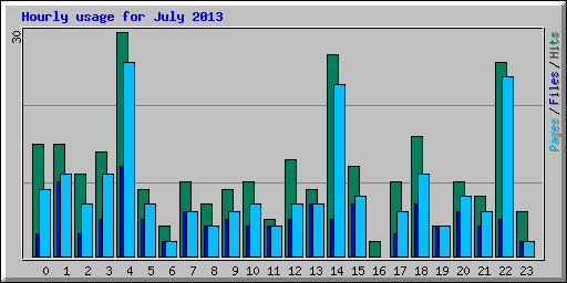 Hourly usage for July 2013