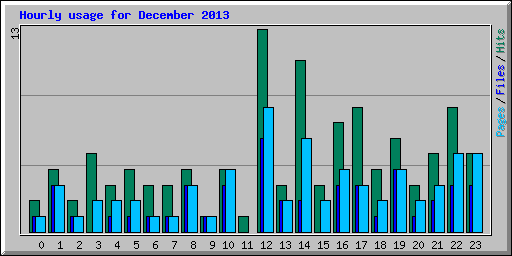 Hourly usage for December 2013